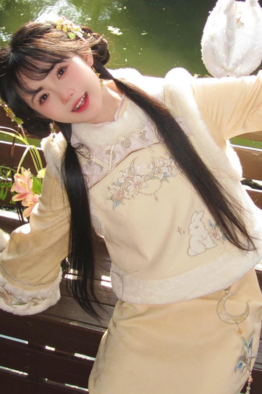 [pre-order] Wool Chinese-style Dress Set