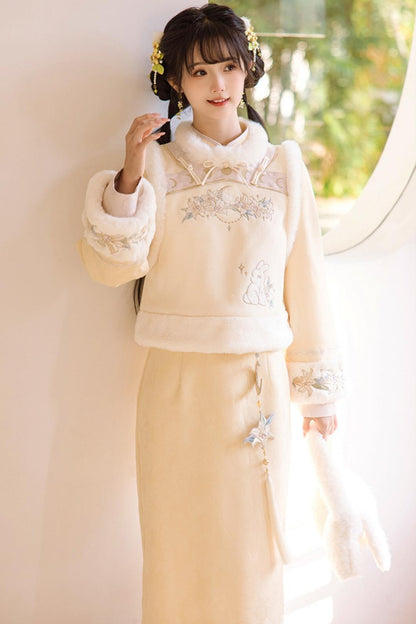 [pre-order] Wool Chinese-style Dress Set