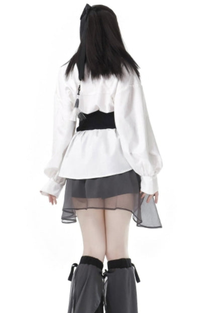 Bamboo Embroidery Shirt Set