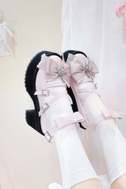 Japanese Block Heel Platform Shoes