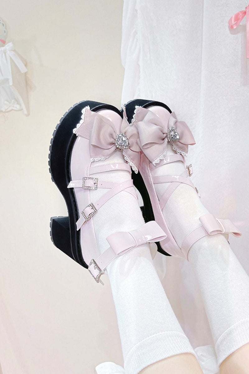 Japanese Block Heel Platform Shoes