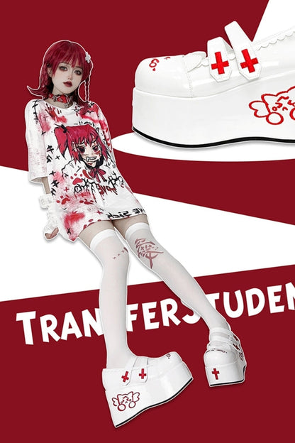 Sweet Embroidered Platform Shoes
