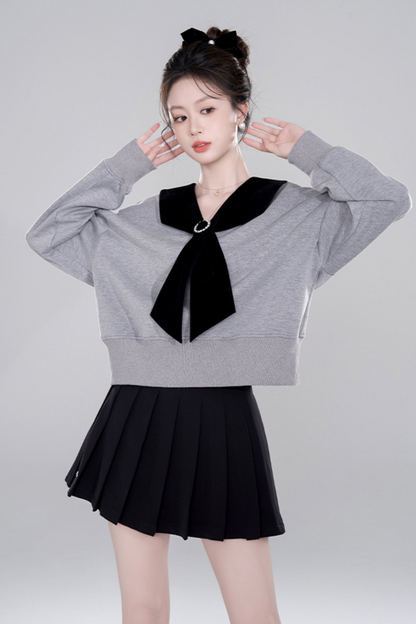Niche Design Gray Pullover Top Set