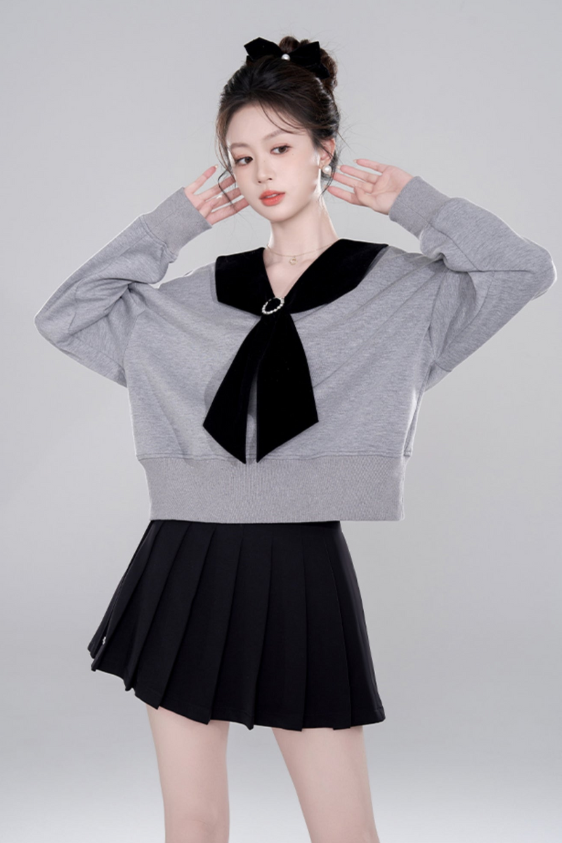 Niche Design Gray Pullover Top Set