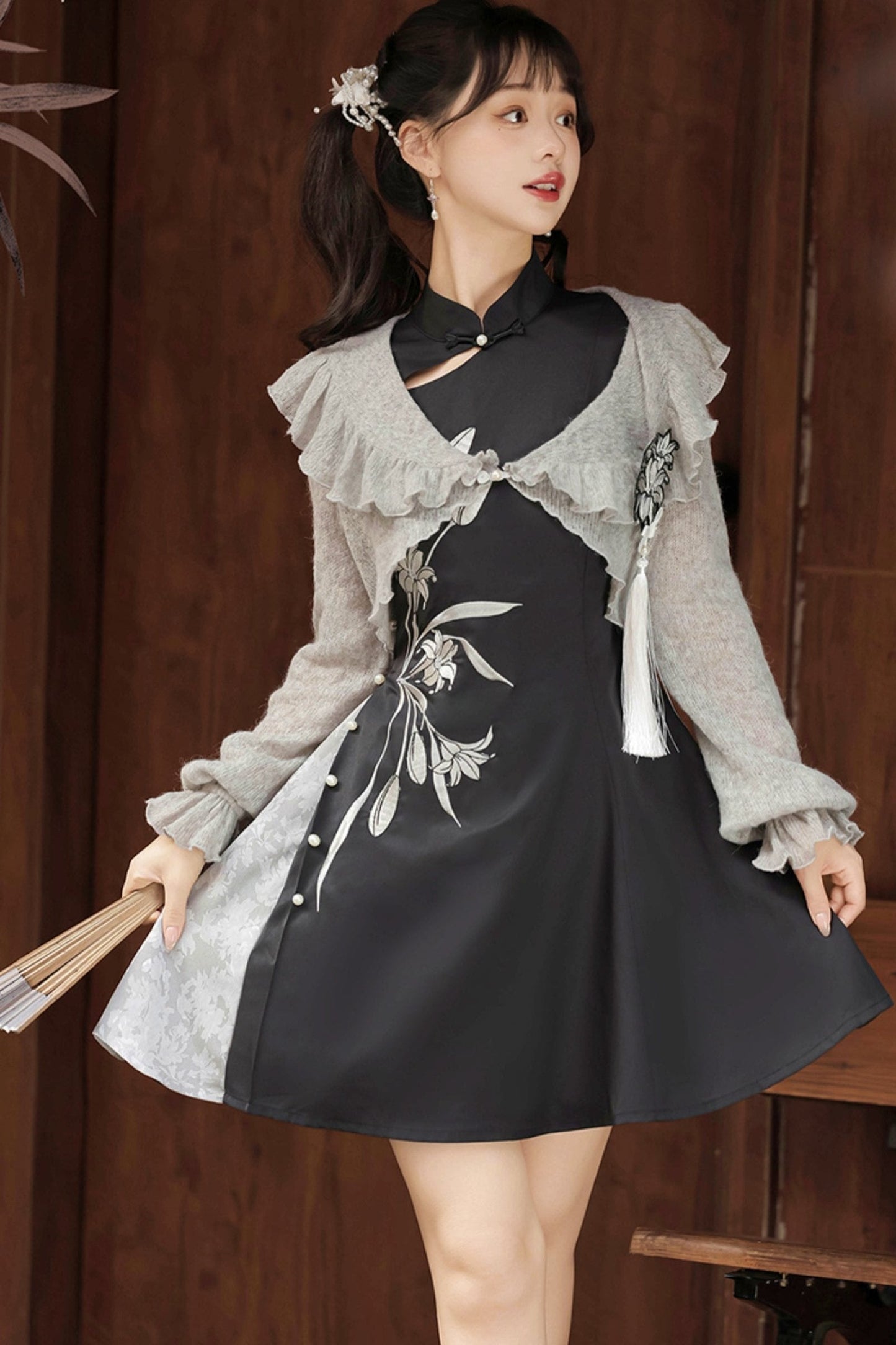 Cheongsam Dress + Short Top