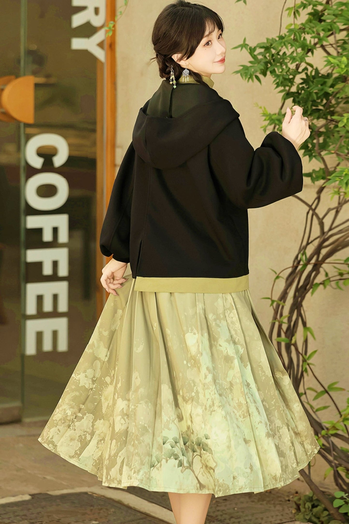 Chinese-style Girl Hoodie + Skirt