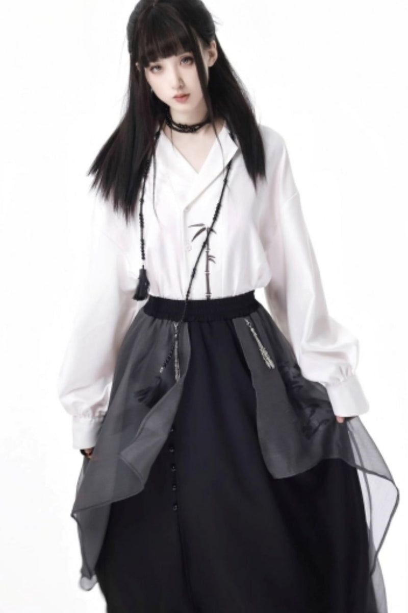 Bamboo Embroidery Shirt Set