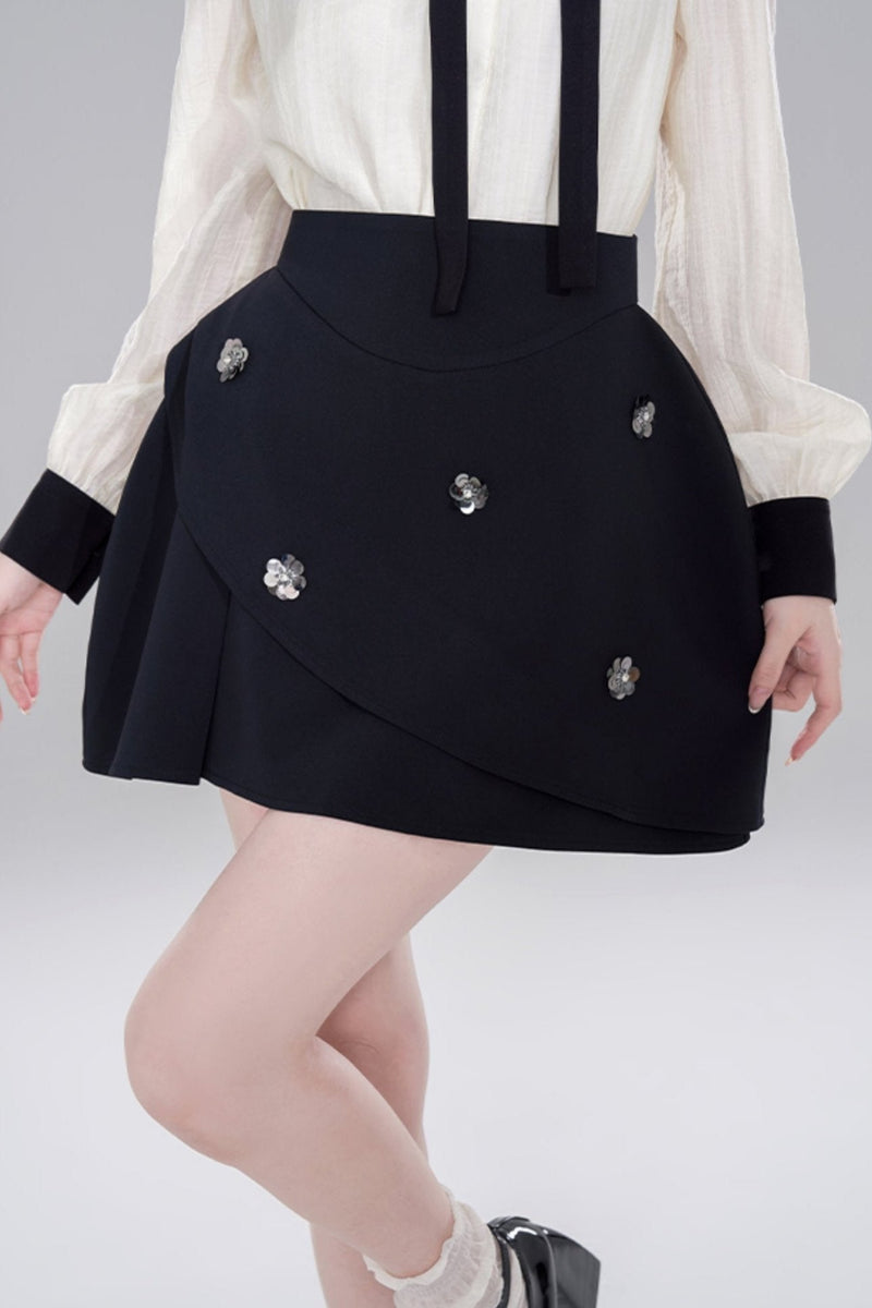 Korean Long Sleeve Cropped Shirt Set