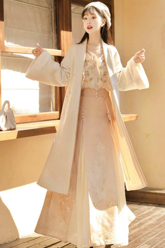 Hanfu Sleeve Pleats Skirt Set
