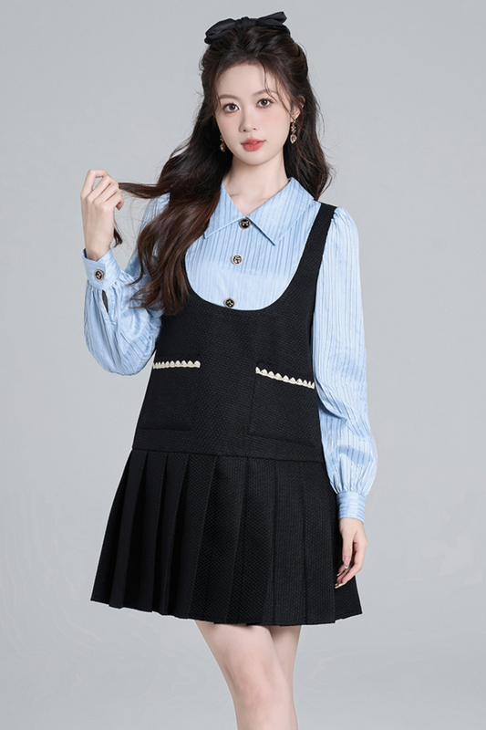 French Hepburn Pleated Doll Dress