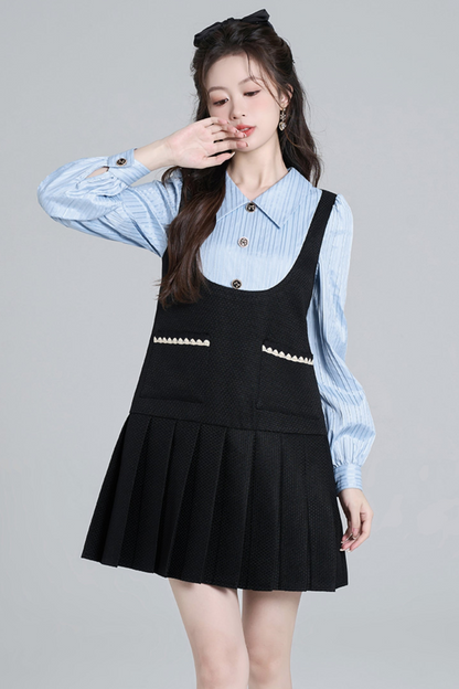 French Hepburn Pleated Doll Dress