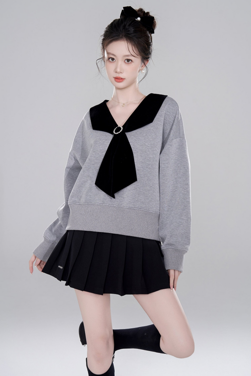 Niche Design Gray Pullover Top Set