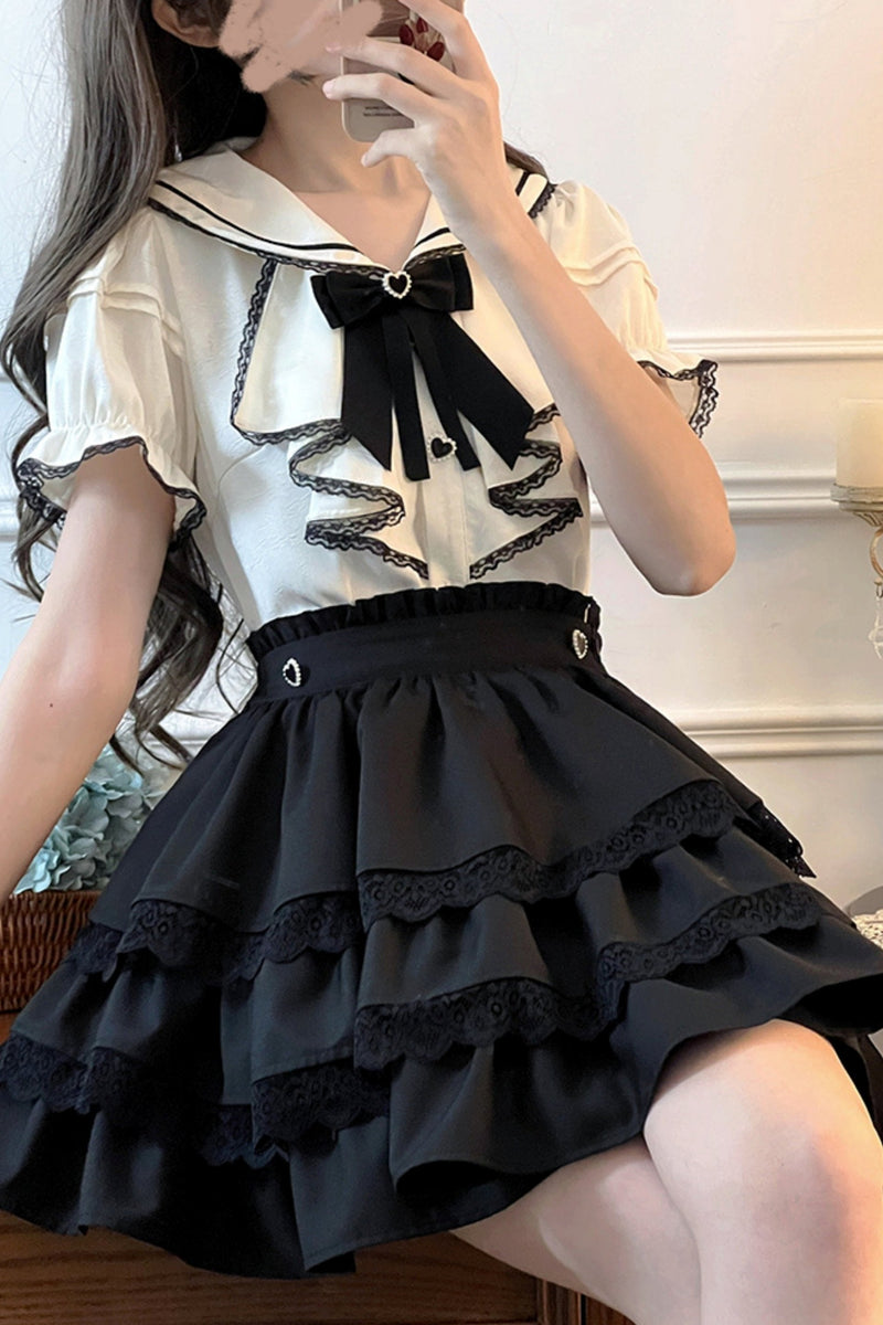 Retro Palace Sailor Suit Skirt Set