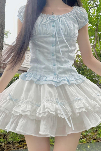 One-shoulder Doll Skirt Set