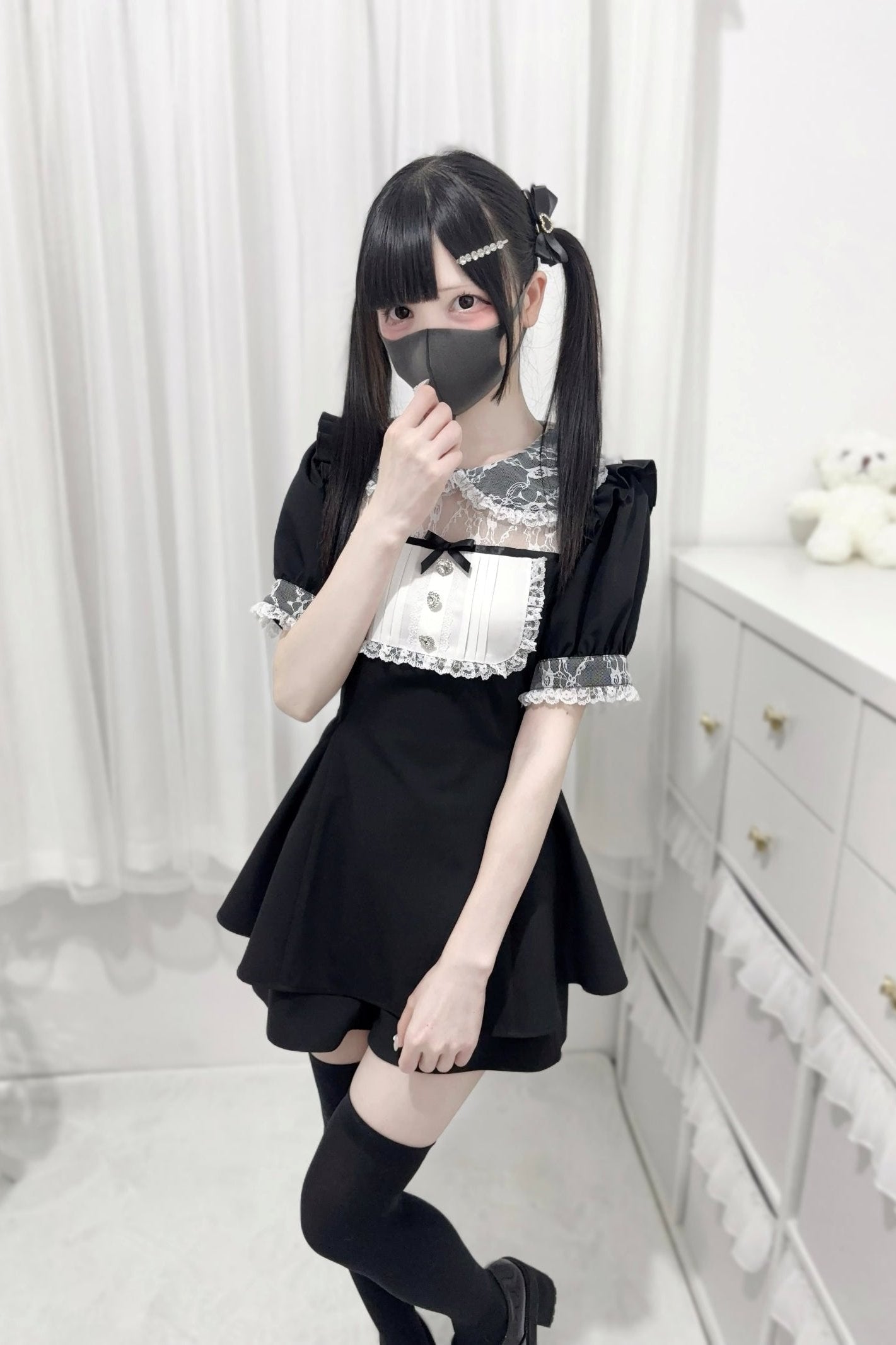 [pre-order] Lace Stitching Doll Collar Dress