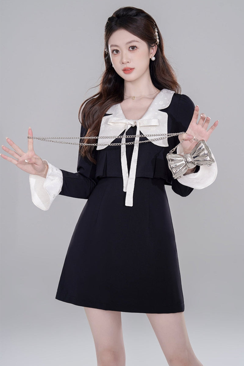 Black Neck Rich Daughter Dress