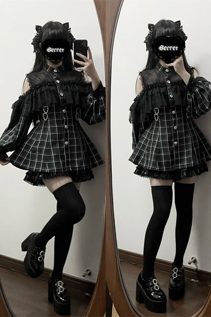 [pre-order] Japanese Yarn Off Shoulder Cape Suit