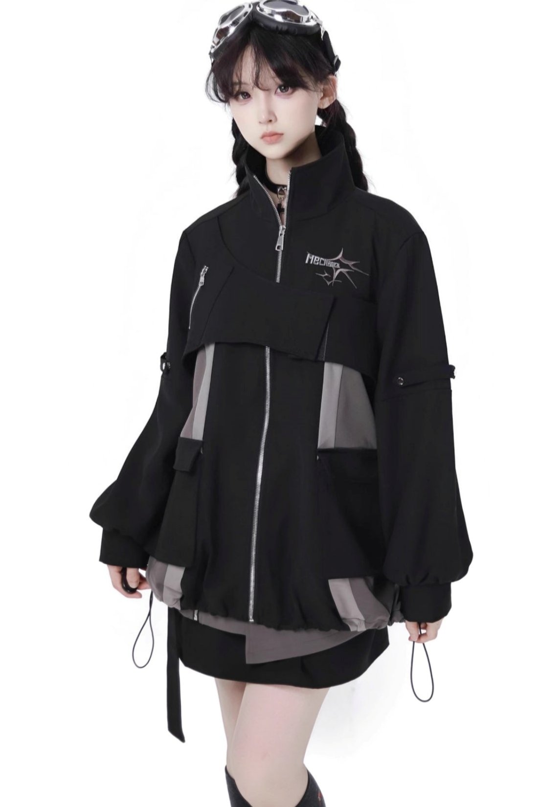 Black Cargo Anti-wrinkle Jacket Set