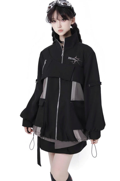 Black Cargo Anti-wrinkle Jacket Set