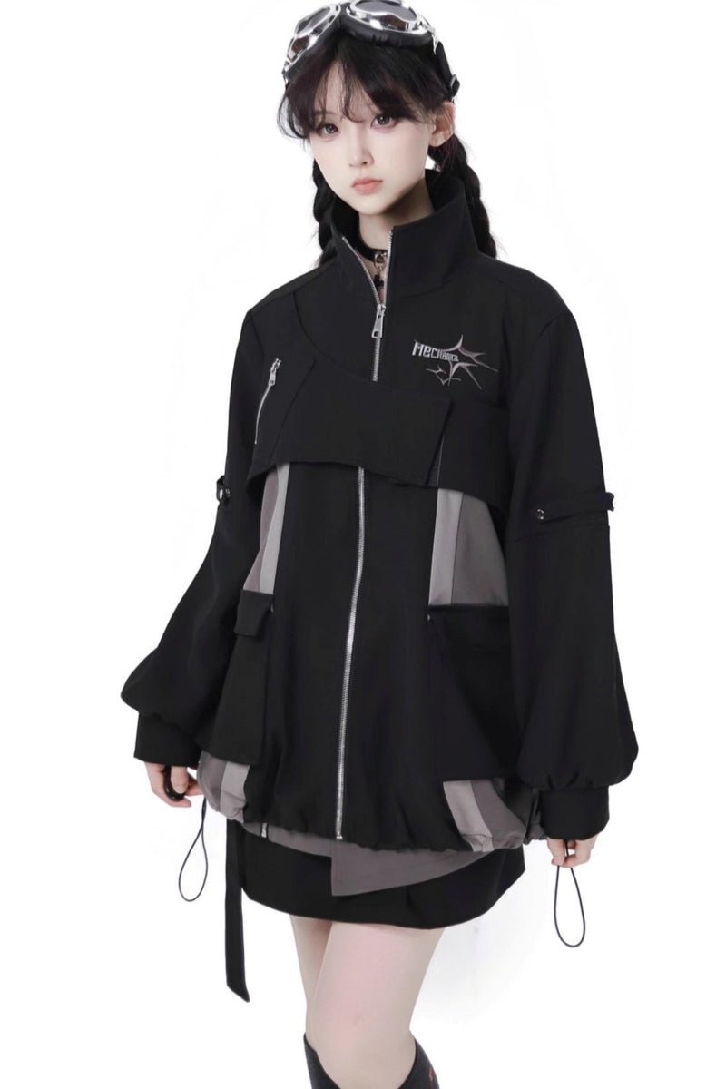 Black Cargo Anti-wrinkle Jacket Set