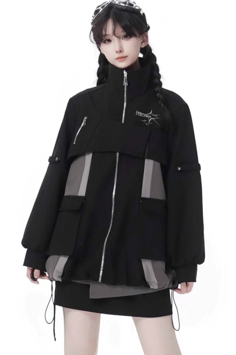 Black Cargo Anti-wrinkle Jacket Set