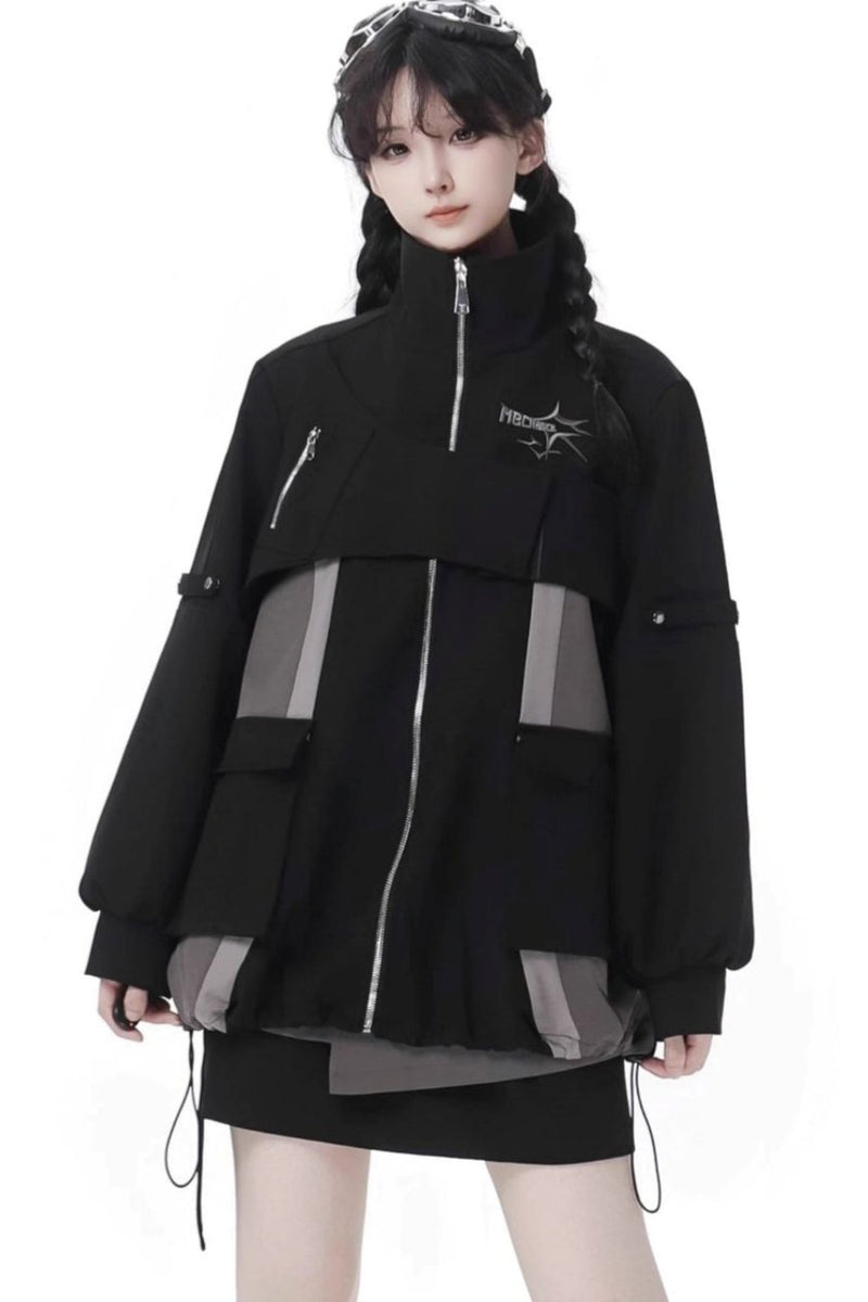 Black Cargo Anti-wrinkle Jacket Set