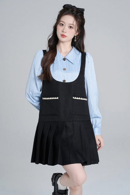 French Hepburn Pleated Doll Dress