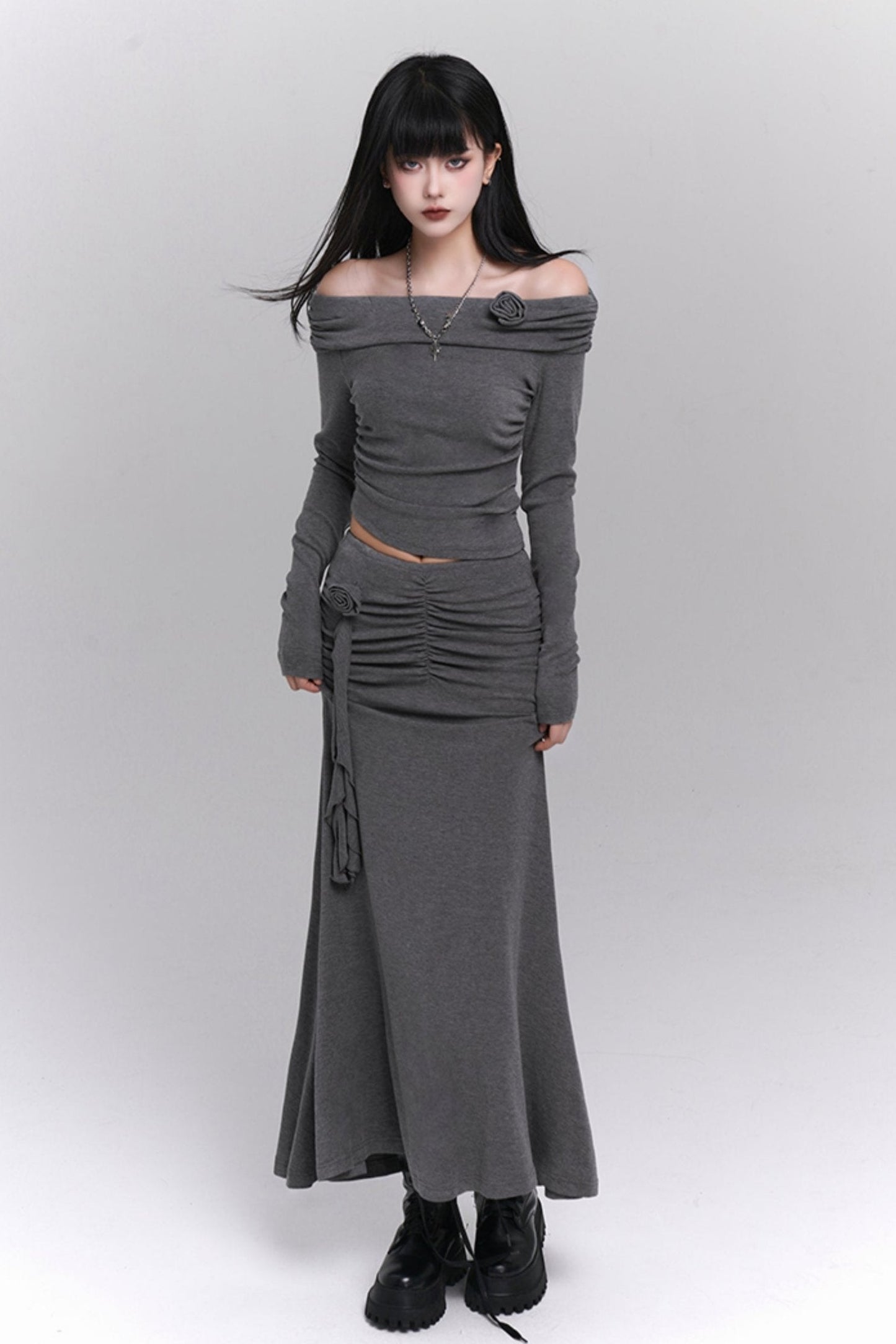 Sweet Spicy One-shoulder Set