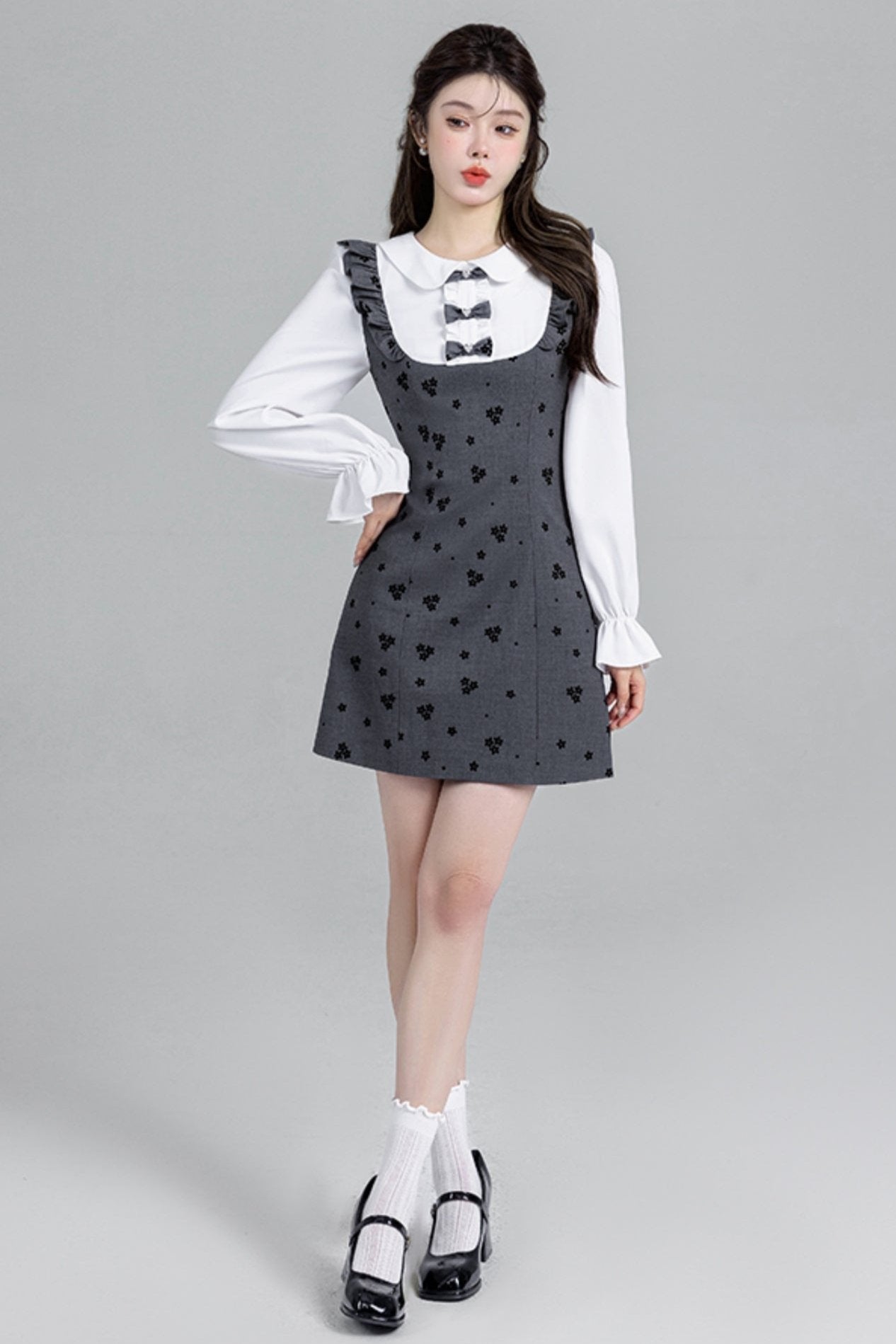 Gray Two-piece Temperance Doll Dress