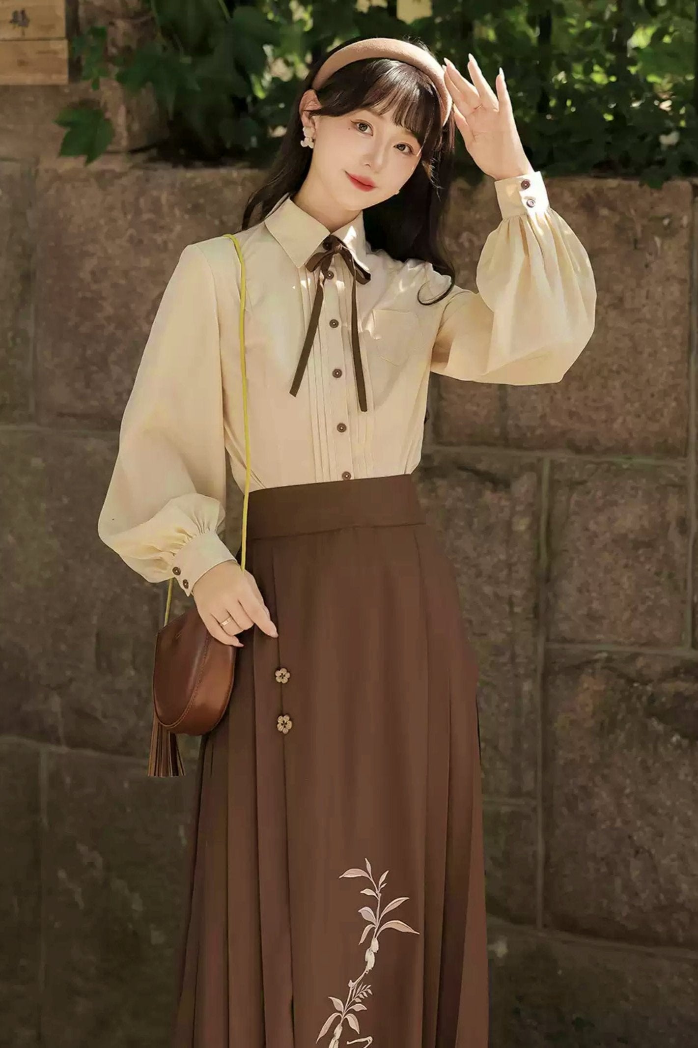 College Style Hanfu Skirt Set