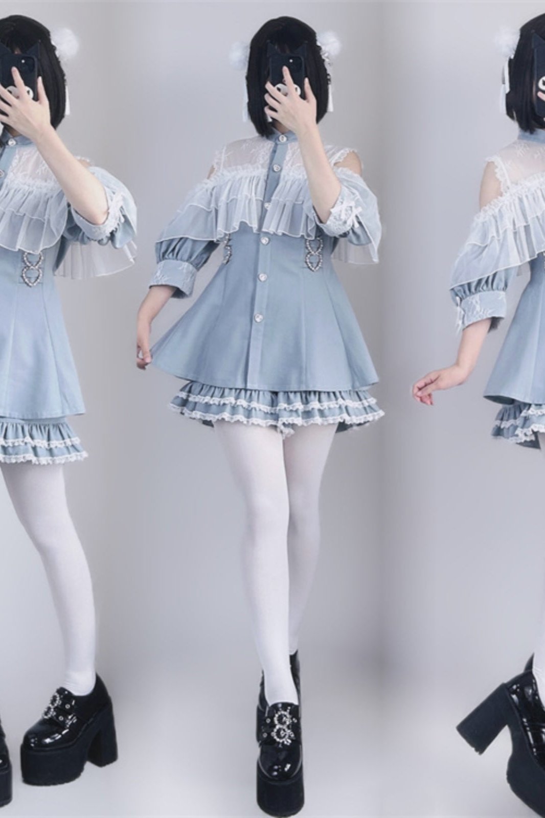 [pre-order] Japanese Yarn Off Shoulder Cape Suit