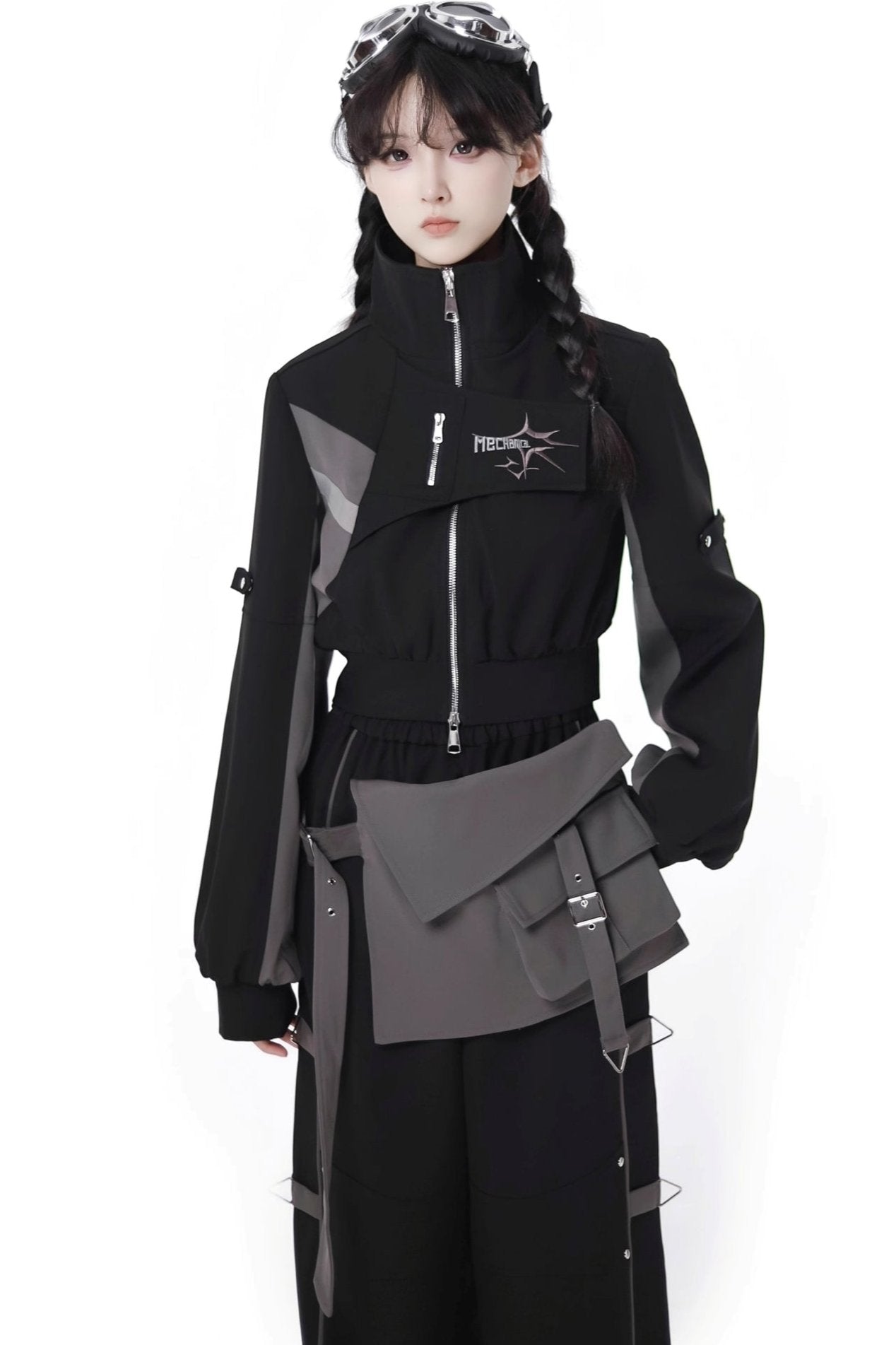 Black Cargo Anti-wrinkle Jacket Set