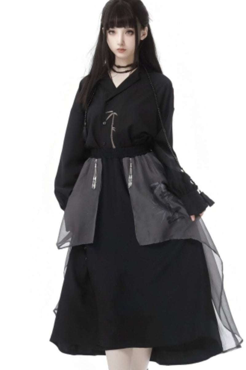 Bamboo Embroidery Shirt Set