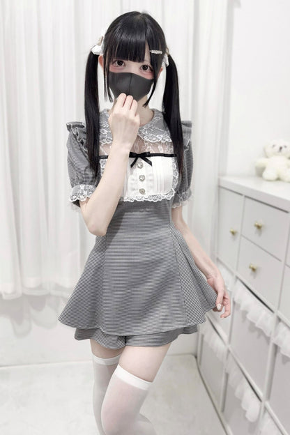 [pre-order] Lace Stitching Doll Collar Dress