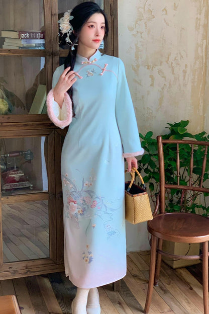 Plush Round Neck Chinese-style Set