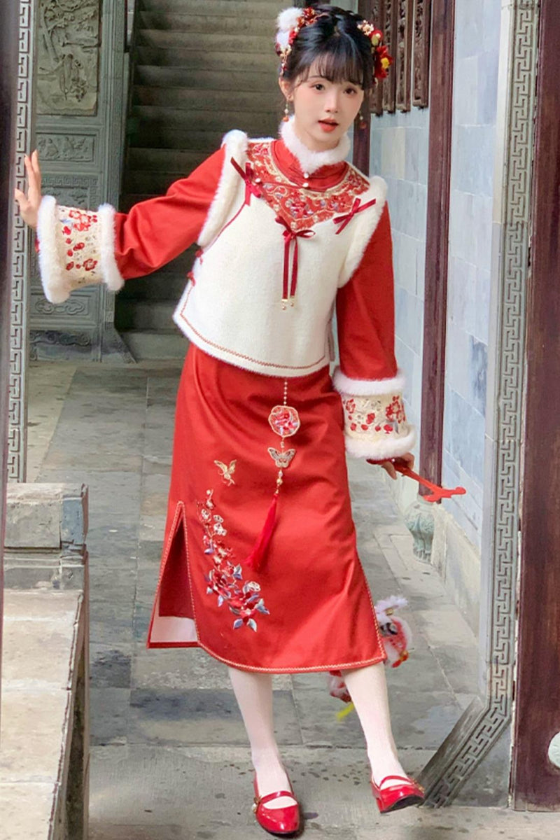 Black Tea Snow Chinese-style Dress Set