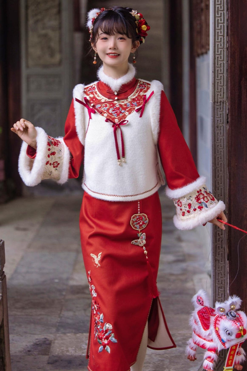 Black Tea Snow Chinese-style Dress Set