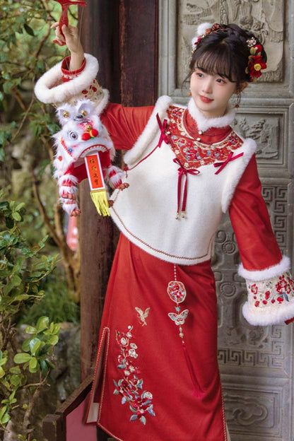 Black Tea Snow Chinese-style Dress Set