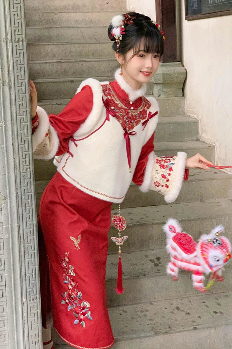 Black Tea Snow Chinese-style Dress Set