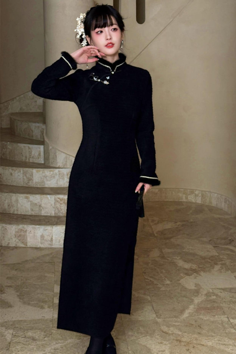 Two Tone Waist Chinese-style Dress