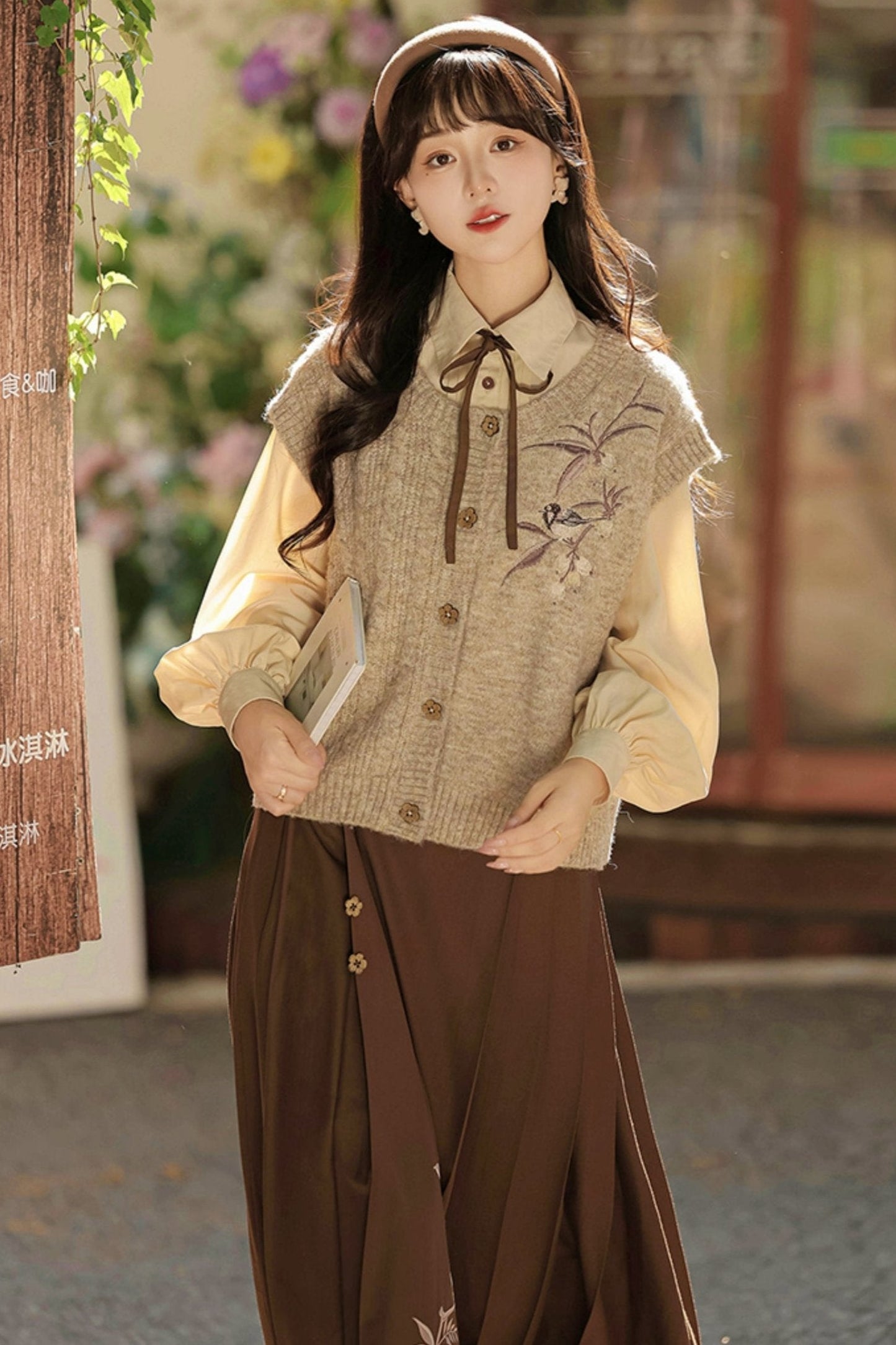 College Style Hanfu Skirt Set