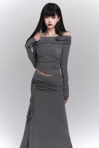 Sweet Spicy One-shoulder Set