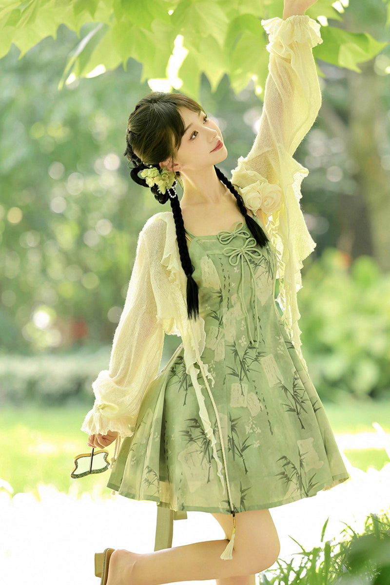 Daily Hanfu Sweet Cardigan + Slip Dress
