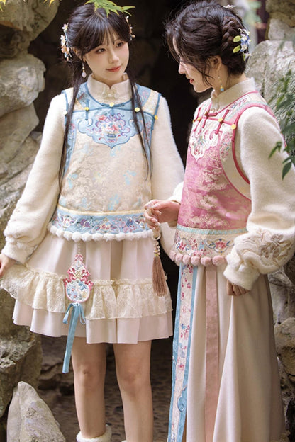 [pre-order] Autumn and Winter Vest Dress Set