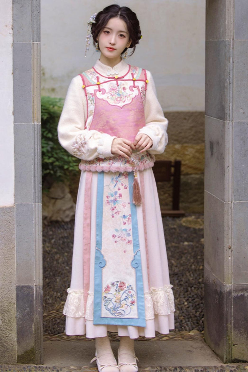 [pre-order] Autumn and Winter Vest Dress Set