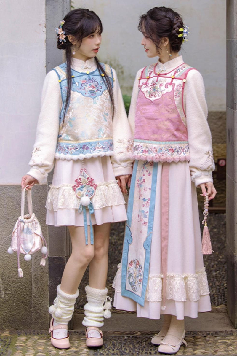 [pre-order] Autumn and Winter Vest Dress Set