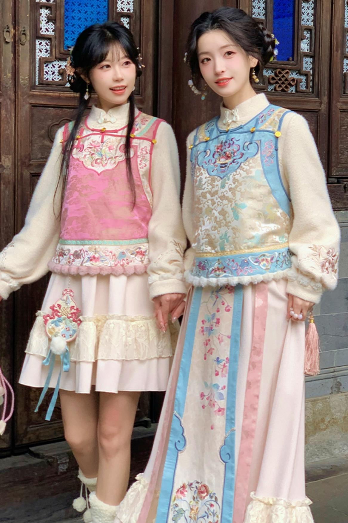 [pre-order] Autumn and Winter Vest Dress Set