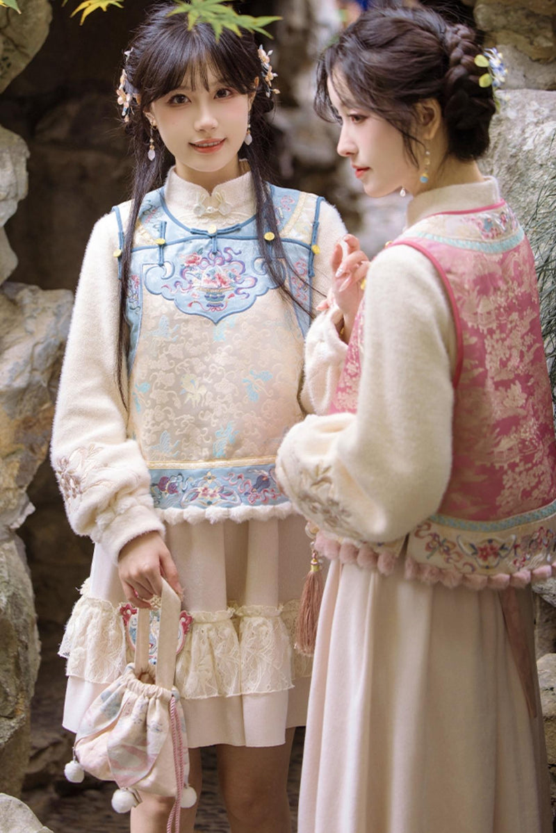 [pre-order] Autumn and Winter Vest Dress Set
