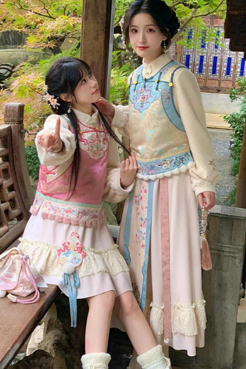 [pre-order] Autumn and Winter Vest Dress Set