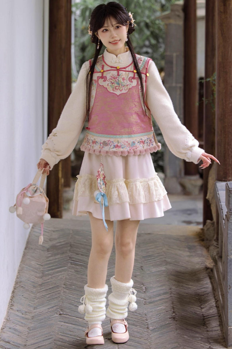 [pre-order] Autumn and Winter Vest Dress Set